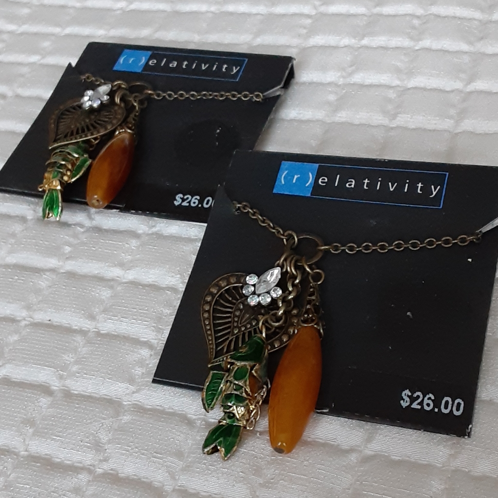 Fish Necklace: With 4 Charms Nwt